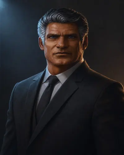 Portrait of Lynch, a grey-haired man in a black suit.